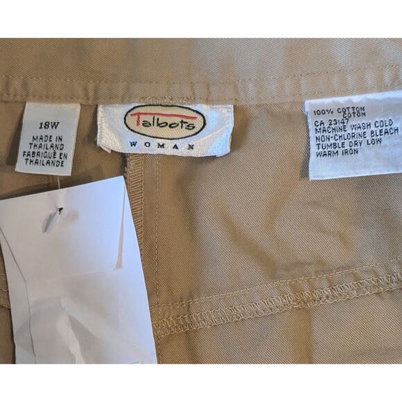 Vintage Talbots Women's Size 18W Cropped Pants Khaki High Rise Pleated Front - Picture 3 of 7